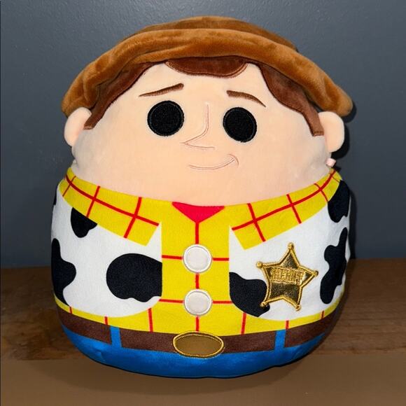 2021 Kellytoy Disney Pixar Toy Story Squishmallow Sheriff Woody badge 10” Plush - Picture 1 of 11